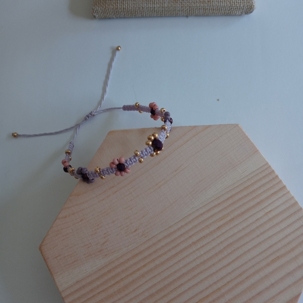 Bracelet Flower Hand Made Adjustable